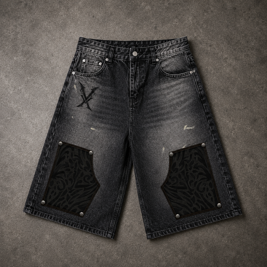 VENUX Obsidian Washed Denim Jorts