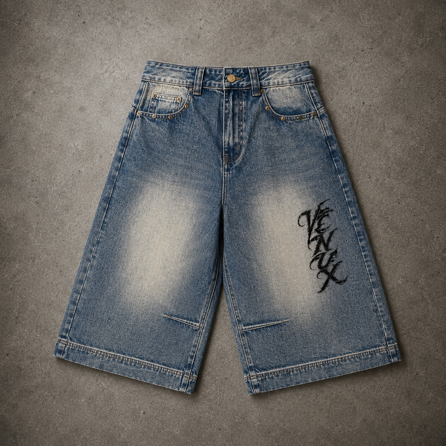 VENUX Blue Washed Denim Jorts